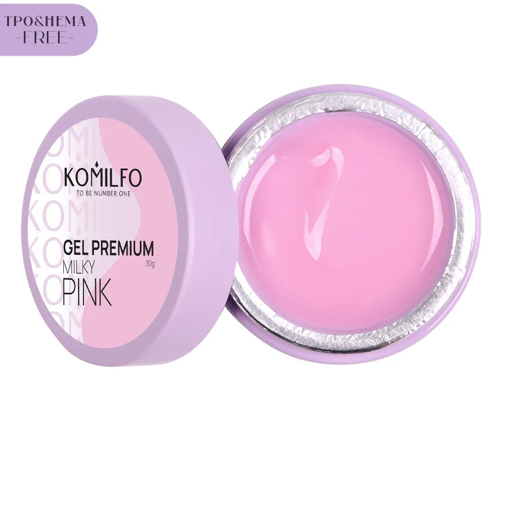 Komilfo Milky pink - ג'ל בנייה פרימיום 30 מל - ורוד חלבי